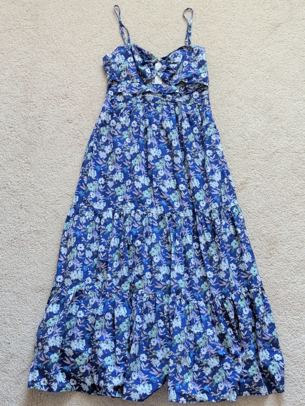 Fore Blue Maxi Dress With Cutouts Size M
